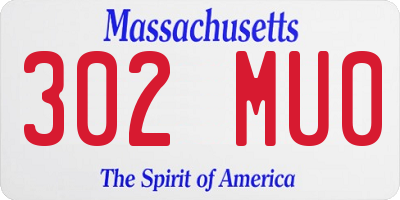 MA license plate 302MU0