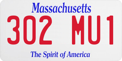 MA license plate 302MU1