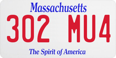 MA license plate 302MU4