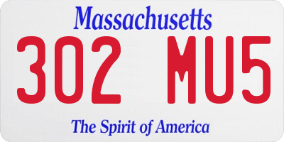 MA license plate 302MU5