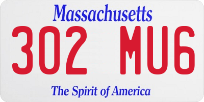 MA license plate 302MU6
