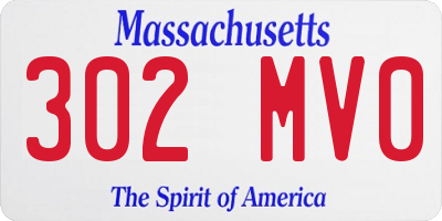 MA license plate 302MV0
