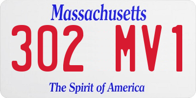 MA license plate 302MV1