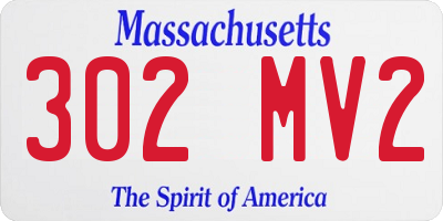 MA license plate 302MV2