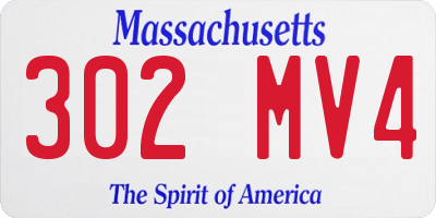 MA license plate 302MV4