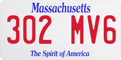 MA license plate 302MV6