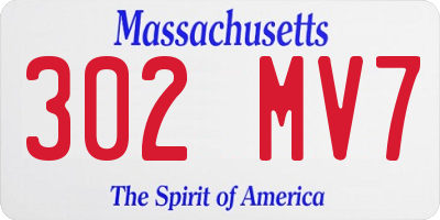 MA license plate 302MV7