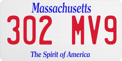 MA license plate 302MV9