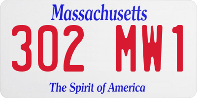 MA license plate 302MW1