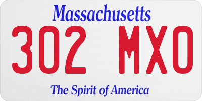MA license plate 302MX0