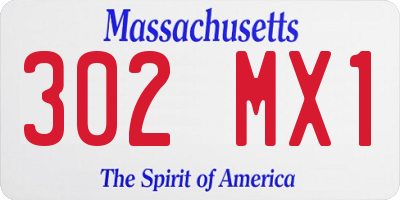 MA license plate 302MX1