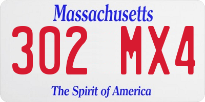 MA license plate 302MX4