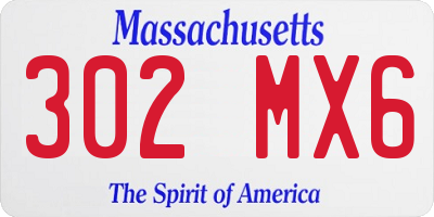 MA license plate 302MX6