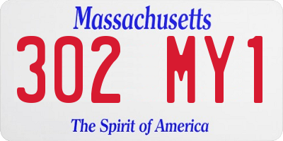 MA license plate 302MY1