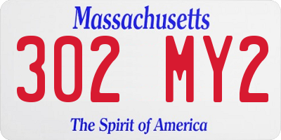 MA license plate 302MY2