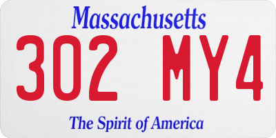 MA license plate 302MY4