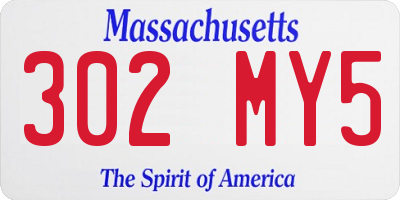 MA license plate 302MY5