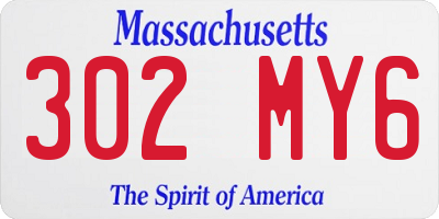 MA license plate 302MY6