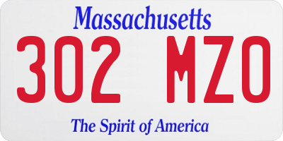 MA license plate 302MZ0