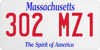 MA license plate 302MZ1