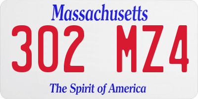 MA license plate 302MZ4