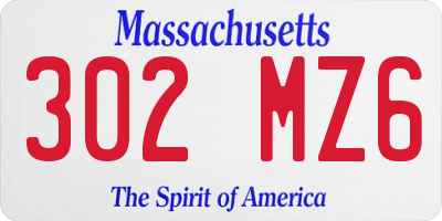 MA license plate 302MZ6