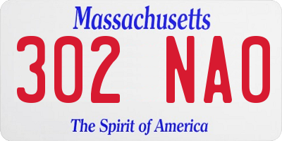 MA license plate 302NA0