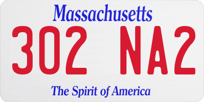 MA license plate 302NA2