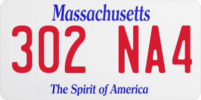 MA license plate 302NA4