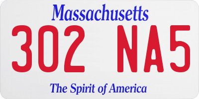 MA license plate 302NA5