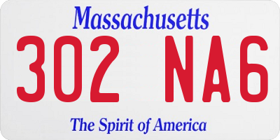 MA license plate 302NA6