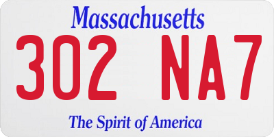 MA license plate 302NA7