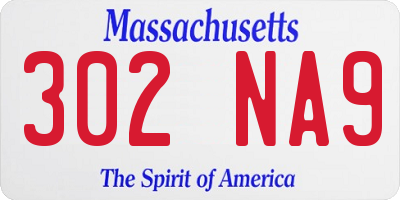 MA license plate 302NA9