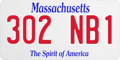 MA license plate 302NB1