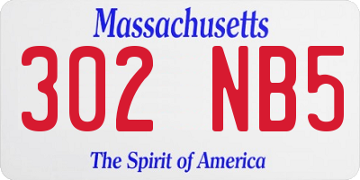 MA license plate 302NB5