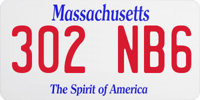 MA license plate 302NB6