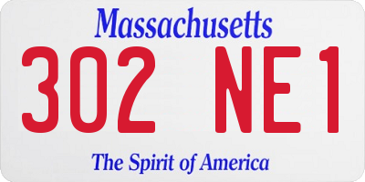 MA license plate 302NE1