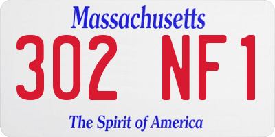 MA license plate 302NF1