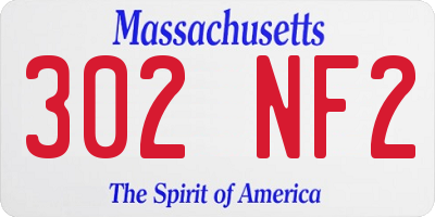 MA license plate 302NF2