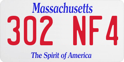 MA license plate 302NF4