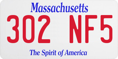 MA license plate 302NF5