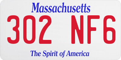 MA license plate 302NF6