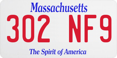 MA license plate 302NF9