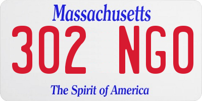 MA license plate 302NG0
