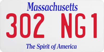 MA license plate 302NG1