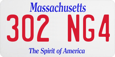 MA license plate 302NG4