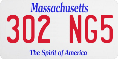MA license plate 302NG5