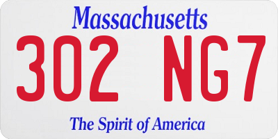 MA license plate 302NG7