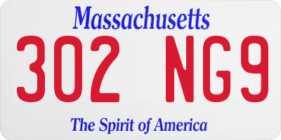 MA license plate 302NG9