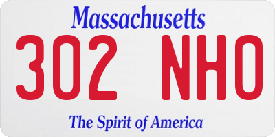 MA license plate 302NH0